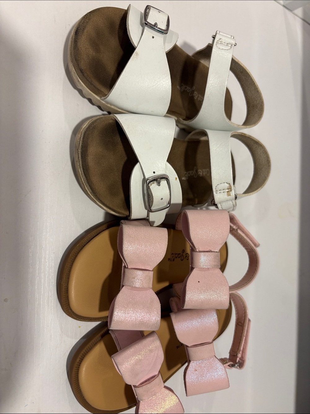 Cat & Jack White and Pink Girls' Bow Sandals